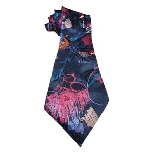 VINTAGE Christian Dior Monsieur Burgundy Abstract Men's Neck Tie USA Made